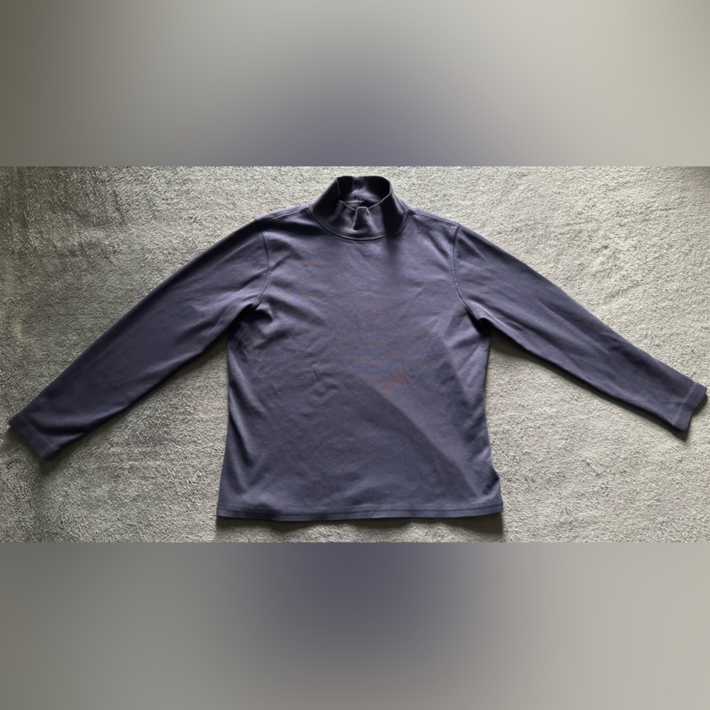 Navy Blue Turtle Neck Long Sleeve Shirt
